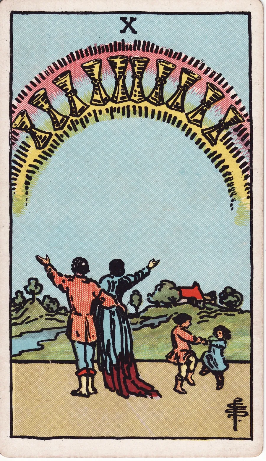 Lá bài Ten of Cups — 10 Cốc