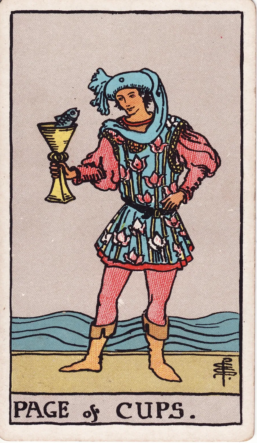 Lá bài Page of Cups — Tiểu Đồng Cốc