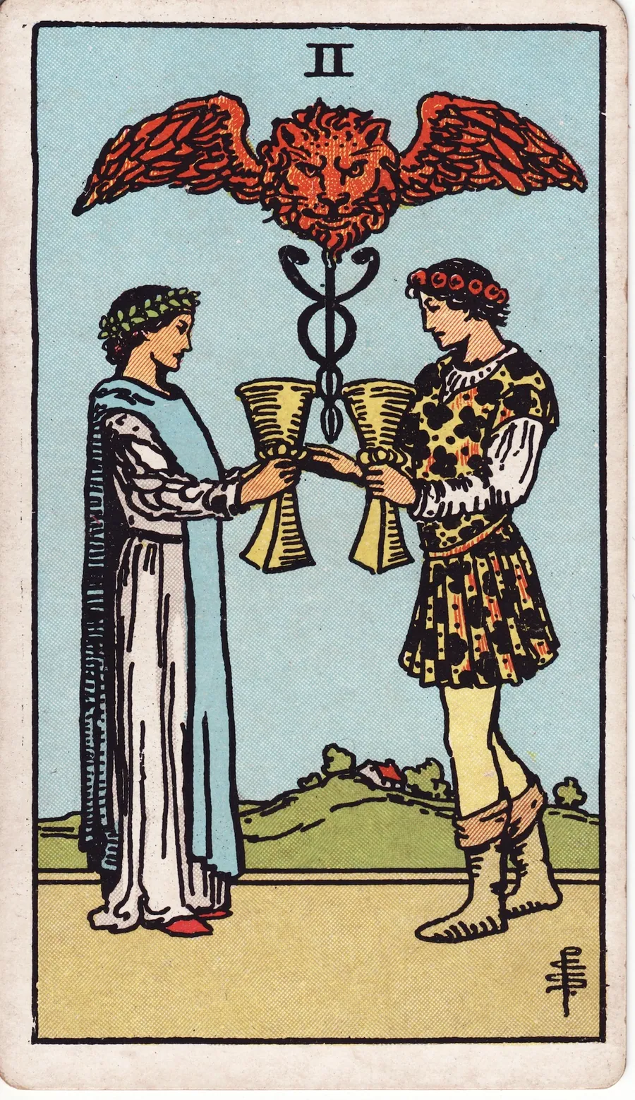 Lá bài Two of Cups — 2 Cốc