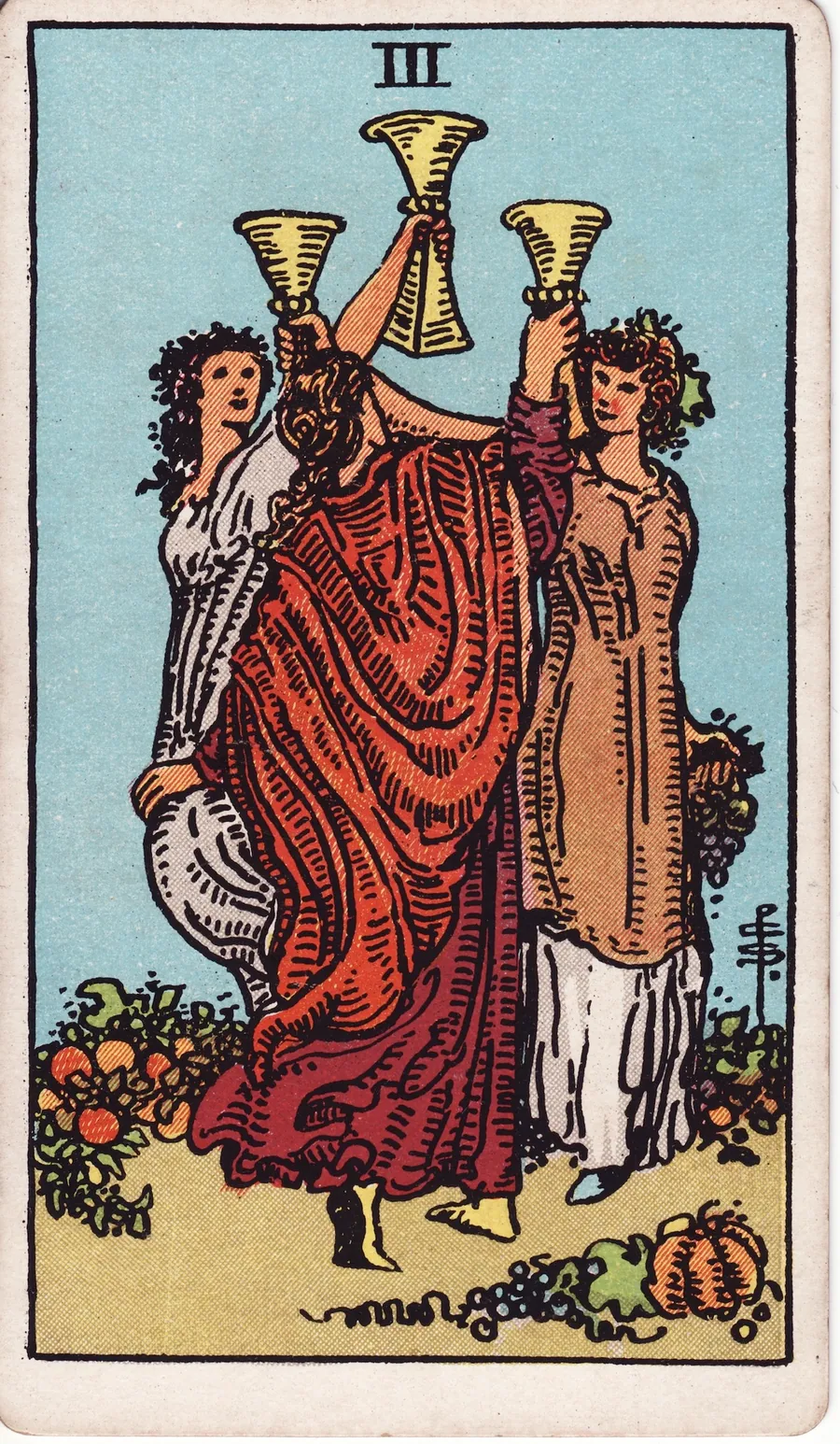 Lá bài Three of Cups — 3 Cốc