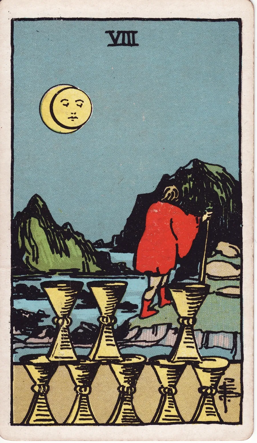 Lá bài Eight of Cups — 8 Cốc