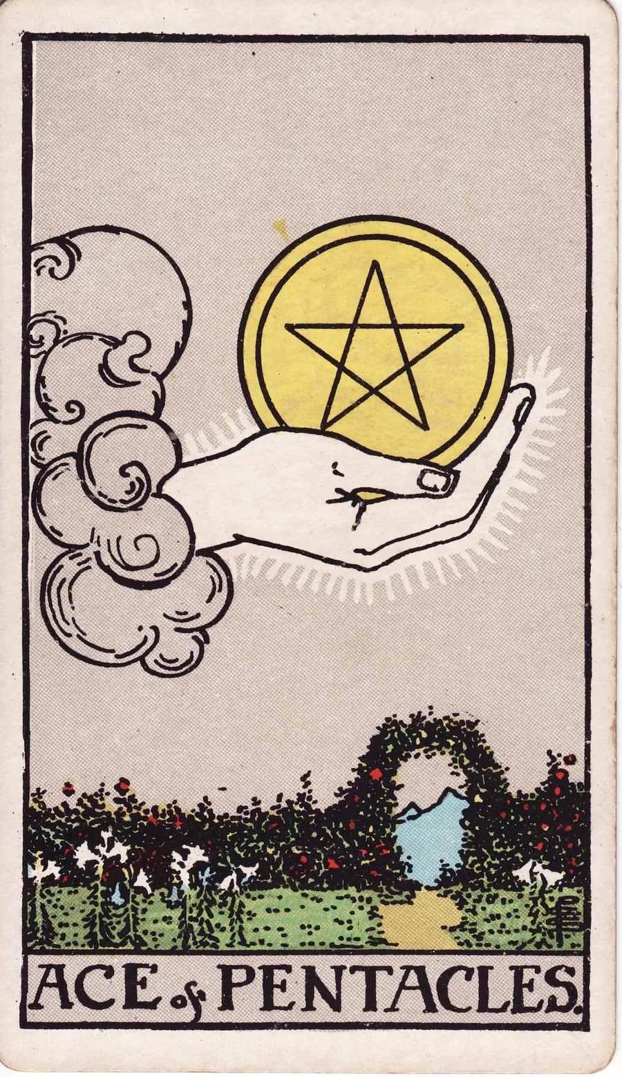 Lá bài Ace of Pentacles — Át Xu