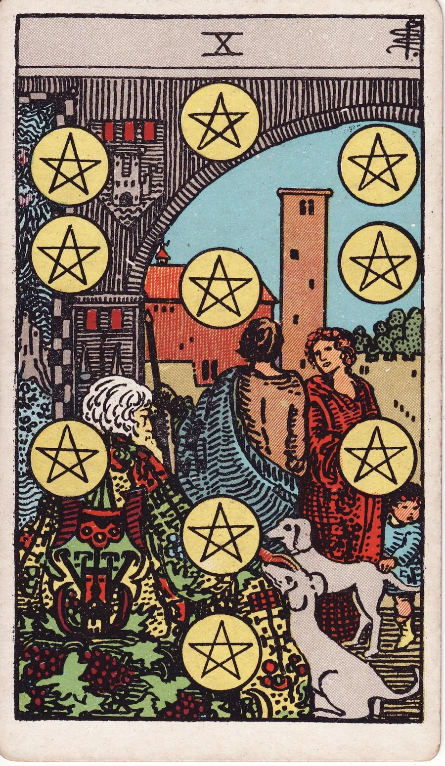 Lá bài Ten of Pentacles — 10 Xu