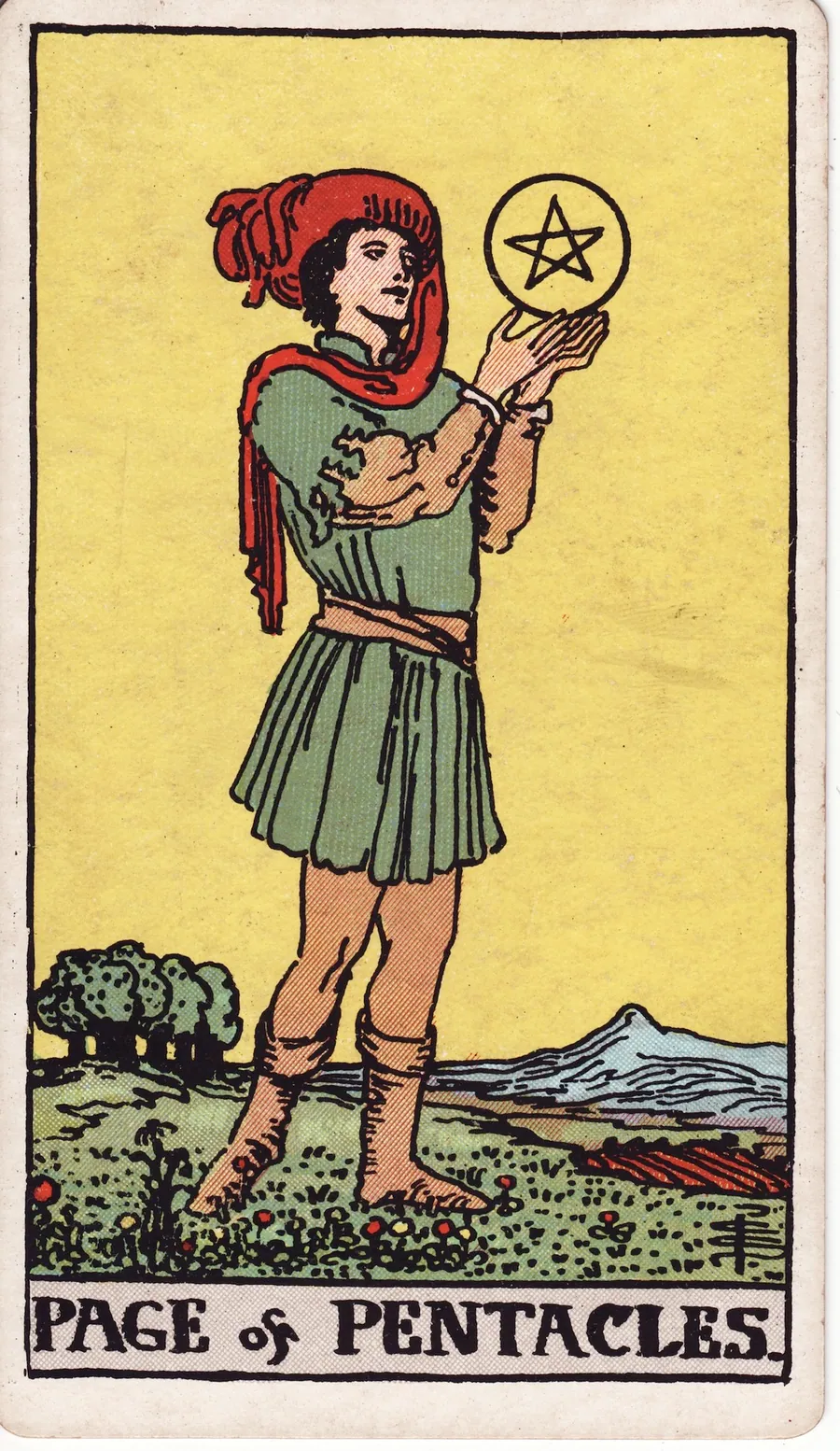 Lá bài Page of Pentacles — Tiểu Đồng Xu