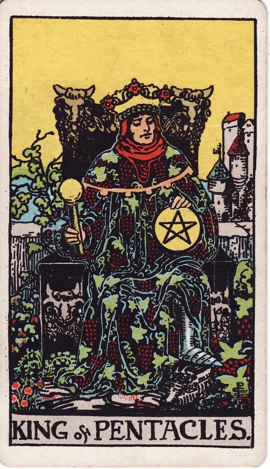 Lá bài King of Pentacles — Vua Xu