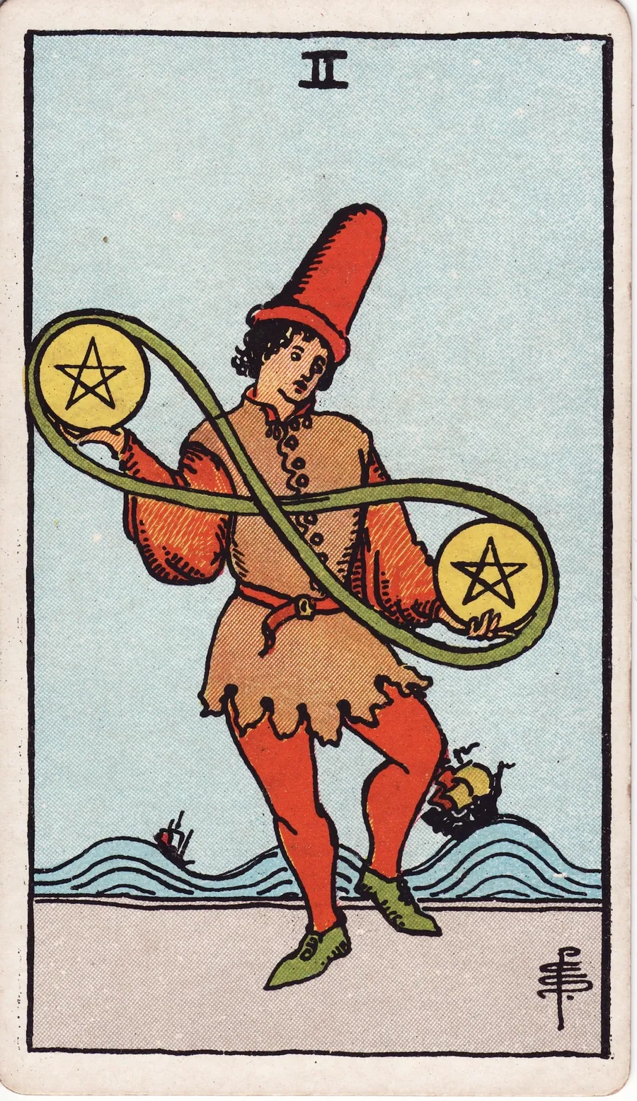 Lá bài Two of Pentacles — 2 Xu