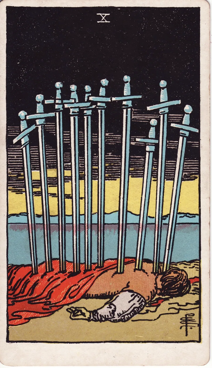 Lá bài Ten of Swords — 10 Kiếm