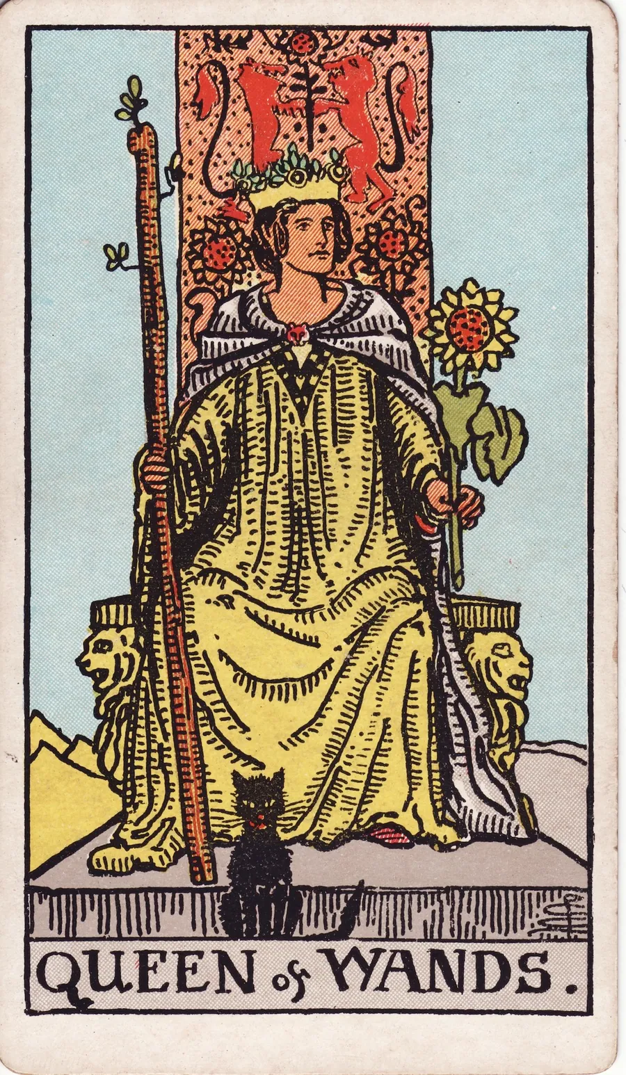 Lá bài Queen of Wands — Hoàng Hậu Gậy