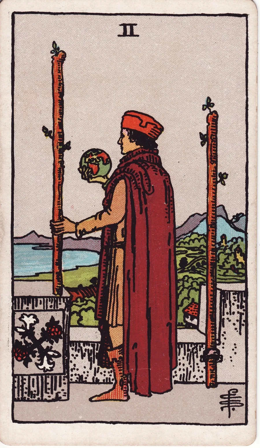 Lá bài Two of Wands — 2 Gậy