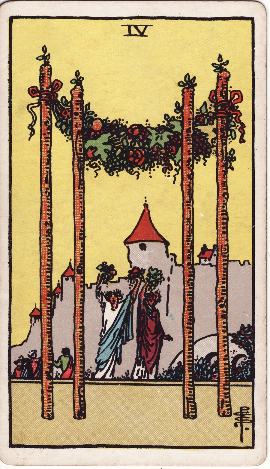Lá bài Four of Wands — 4 Gậy