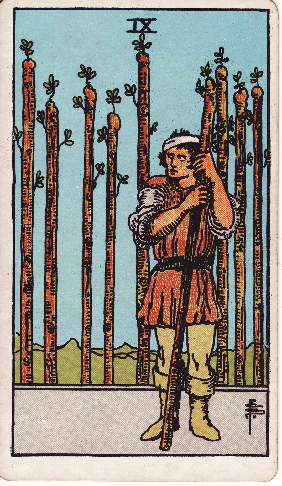 Lá bài Nine of Wands — 9 Gậy